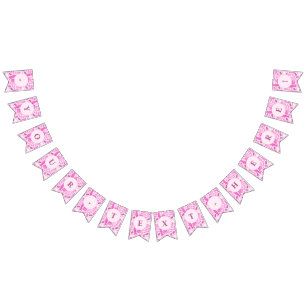 Barbiecore Roze en Felroze Modepatroon Vlaggetjes