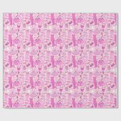 Barbiecore Roze en Hot Roze Mode Cadeaupapier (Vlak)