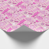 Barbiecore Roze en Hot Roze Mode Cadeaupapier (Hoek)