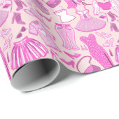 Barbiecore Roze en Hot Roze Mode Cadeaupapier (Rol Hoek)