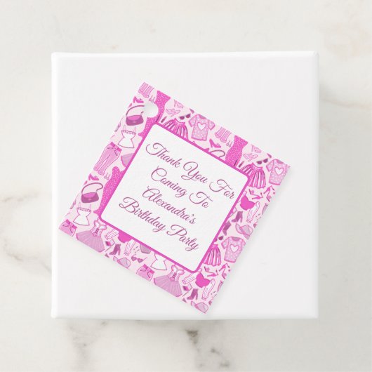 Barbiecore Roze en Hot Roze Mode Patroon Bedankjes Labels (In situ)