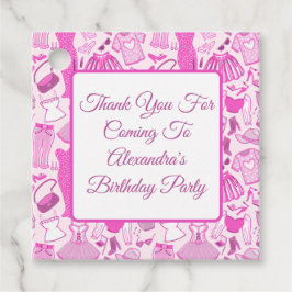 Barbiecore Roze en Hot Roze Mode Patroon Bedankjes Labels