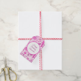 Barbiecore Roze en Hot Roze Mode Patroon Cadeaulabel