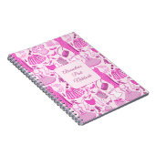 Barbiecore Roze en Hot Roze Mode Patroon Notitieboek (Rechterzijde)