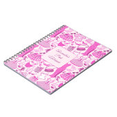 Barbiecore Roze en Hot Roze Mode Patroon Notitieboek (Linkerzijde)