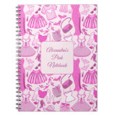 Barbiecore Roze en Hot Roze Mode Patroon Notitieboek (Voorkant)