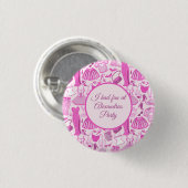 Barbiecore Roze en Hot Roze Mode Patroon Ronde Button 3,2 Cm (Voorkant /achterkant)