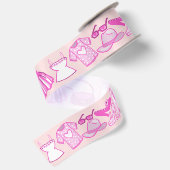 Barbiecore Roze en Hot Roze Mode Satijnen Lint (Achterkant)