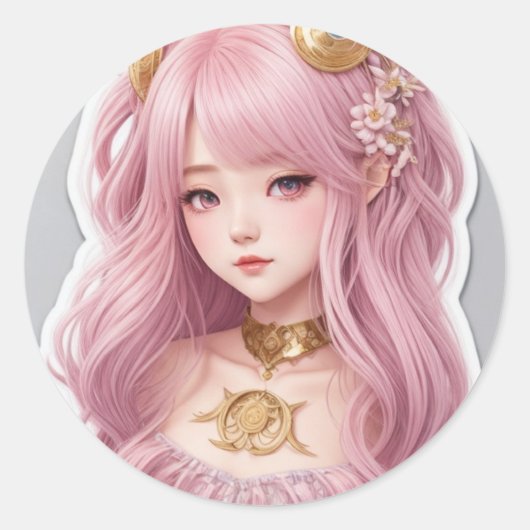 barbiepop ronde sticker (Voorkant)