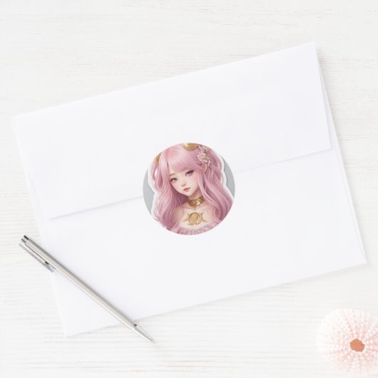 barbiepop ronde sticker (Envelop)