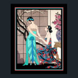Barbier Art Deco 16x20 Poster<br><div class="desc">Colorful Art Deco print met de titel "De moeilijke toelating" door George Barbier ca.1929</div>