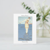 Barbier Art Deco Franse Mode Briefkaart (Staand voorkant)