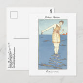 Barbier Art Deco Franse Mode Briefkaart (Voorkant / Achterkant)