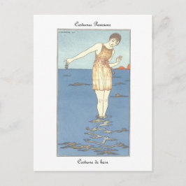 Barbier Art Deco Franse Mode Briefkaart