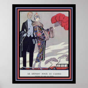 Barbier Art Deco "Leaving for the Casino" 16 x 20 Poster