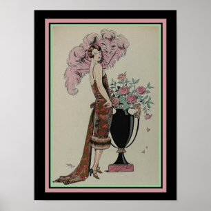 Barbier Art Deco Print Rouge ET of 13 x 19