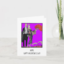  Barbier Couple Paarse Valentijnsdag Card