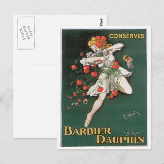 Barbier Dauphin beschermt voedselkunst Briefkaart (Voorkant / Achterkant)