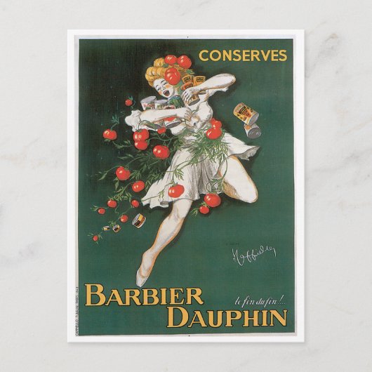 Barbier Dauphin beschermt  voedselkunst Briefkaart (Voorkant)