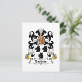 Barbier Family Crest Briefkaart (Staand voorkant)