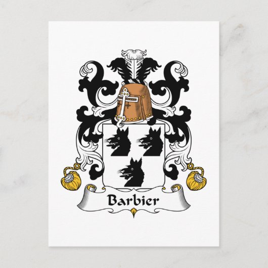 Barbier Family Crest Briefkaart (Voorkant)