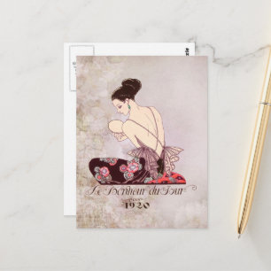 Barbier Franse Mode Afbeelding Le Bonheur du Jour Briefkaart