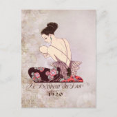 Barbier Franse Mode Afbeelding Le Bonheur du Jour Briefkaart (Voorkant)