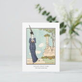 Barbier French Art Deco Mode Beau Temps Briefkaart (Staand voorkant)