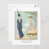 Barbier French Art Deco Mode Beau Temps Briefkaart (Voorkant / Achterkant)