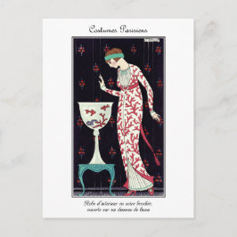 Barbier French Art Deco Mode Costumes Parisiens Briefkaart