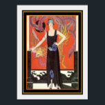 Barbier "Glam Girl" Art Deco 12 x 16 Poster<br><div class="desc">Kleurrijk, George Barbier "Glam Girl" Art Deco 12x16</div>