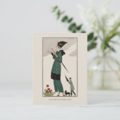 Barbier Green Suit Franse  Mode Briefkaart (Staand voorkant)