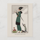 Barbier Green Suit Franse  Mode Briefkaart (Voorkant)