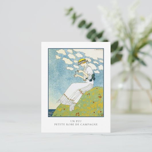 Barbier Little White Dress Franse Mode Briefkaart (Staand voorkant)