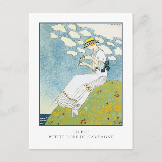 Barbier Little White Dress Franse Mode Briefkaart (Voorkant)