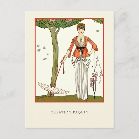 Barbier Paquin Franse Mode Briefkaart (Voorkant)