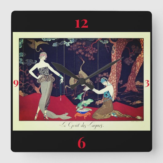 Barbier Retro mode Clock Vierkante Klok (Voorkant)