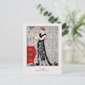 Barbier Smoke Art Deco Mode Briefkaart (Staand voorkant)