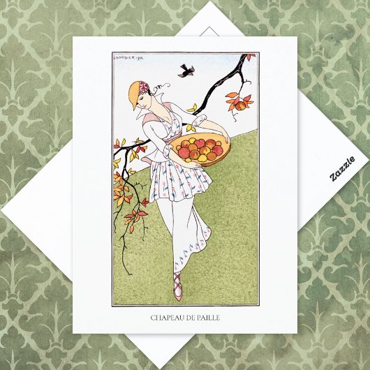 Barbier Straw Pet Franse Mode Briefkaart