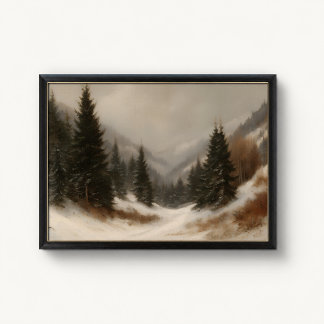 Barbizon Besneeuwde Pijnboomvallei Poster