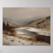Barbizon Winter Valley Creek Poster (Voorkant)