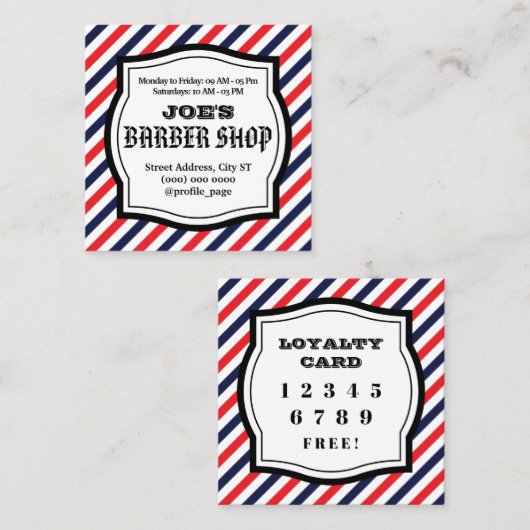  barbres stijl vierkant loyaliteit vierkante visitekaartje (Voorkant / Achterkant)