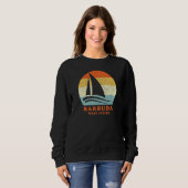 Barbuda West Indies Retro Zeilboot Zeilen Trui (Voorkant volledig)