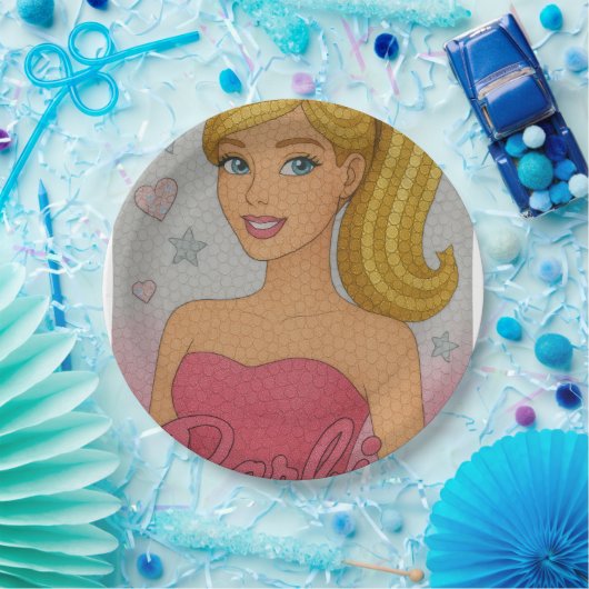 barby papieren bordje (Feest)