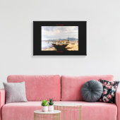 Barca en la playa canvas afdruk (Insitu (Woonkamer))