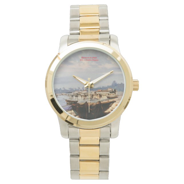 Barca en la playa horloge (Voorkant)