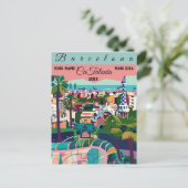 Barceloma Travel Briefkaart Art, Catalonië Reiskun (Staand voorkant)