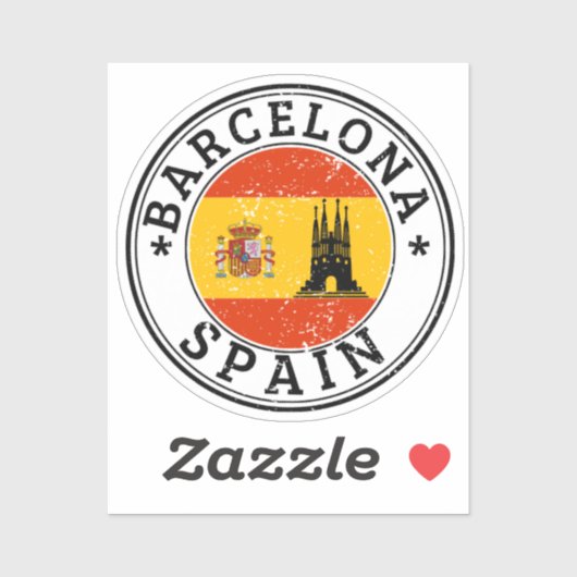Barcelon Seal Sticker Ronde Vlag Voor Laptop Boek. (Vel)