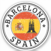 Barcelon Seal Sticker Ronde Vlag Voor Laptop Boek. (Voorkant)