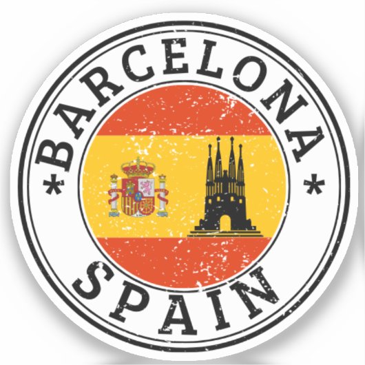 Barcelon Seal Sticker Ronde Vlag Voor Laptop Boek. (Voorkant)